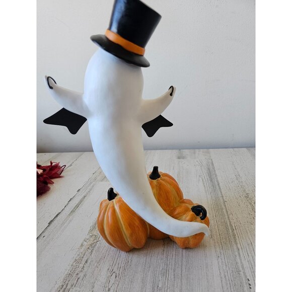 Large ghost boo statue figurine pumpkin jack-o'-lantern unique Halloween decor c - Picture 6 of 10